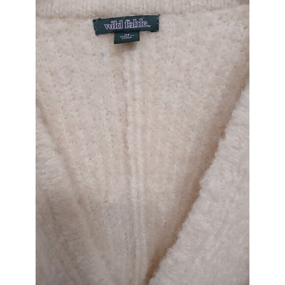 Vintage Crop Top Sweater Women Size XS Ivory Short Cropped Gold Chain Cult Punk - Picture 13 of 14